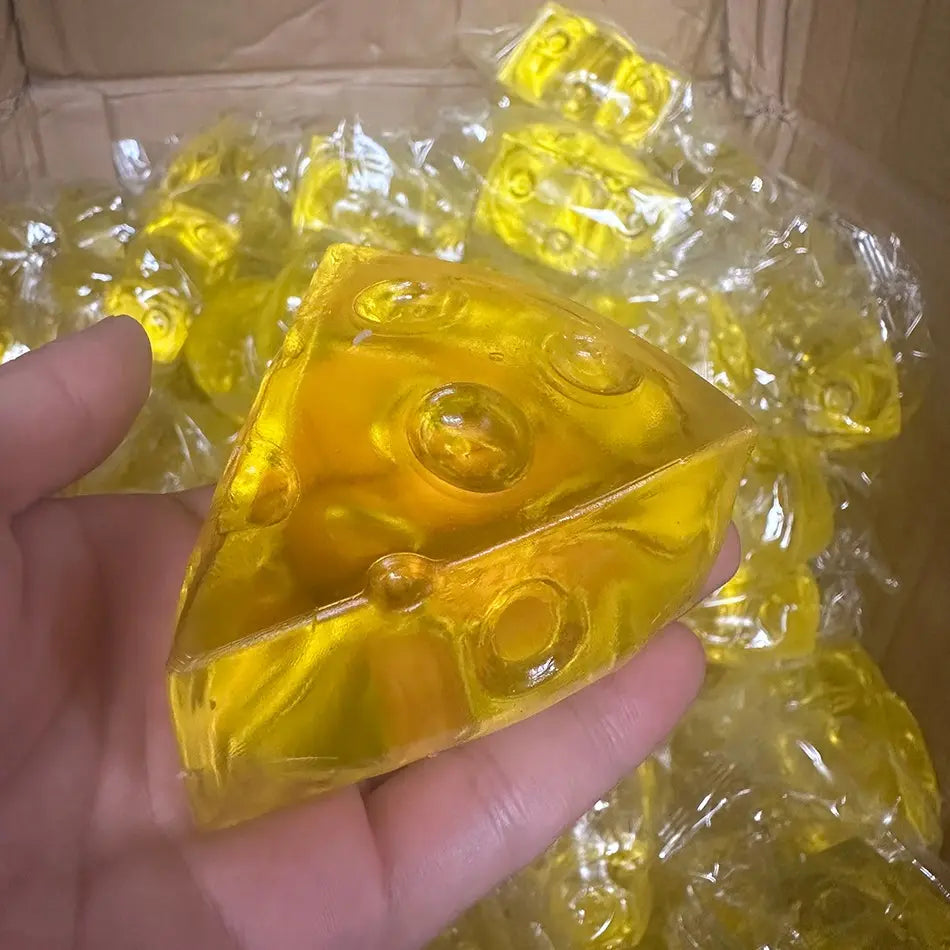 Squishy Honey Cheese Square Fidgets Toys Super Soft Mochi Cheese Squeeze Toy Funny Anti-Stress Sensory Toy Adults Fun Gifts Anxiety Relief Products