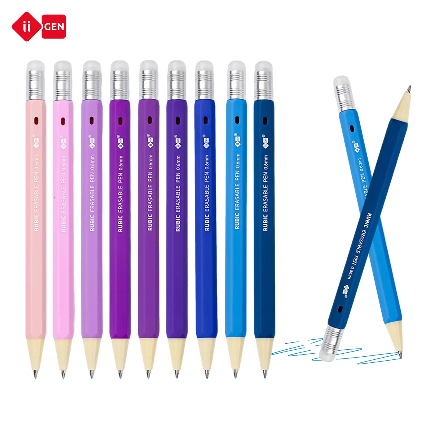 Iigen RUBIC Erasable Gel Pens,0.6Mm Retractable Twist Pens, Ergonomic Hexagonal Grip for Journaling,Drawing,School & Office Supplies,Smooth Writing for Students,Planner,Teachers,Nurses and Artists,Holiday Gifts and Birthday Goodie Bags Tiktokshopspringglo