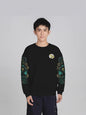 Cotton Embroidered Dragon Fleece-Lined Sweatshirt
