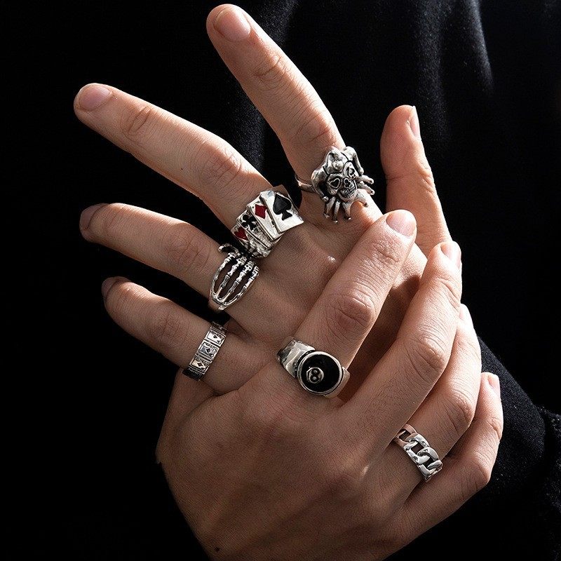 Mens Retro Hip Hop Goth Ring
