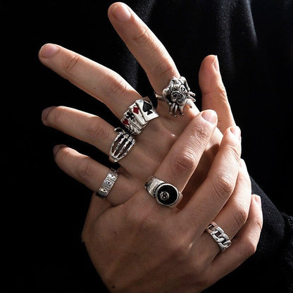 Mens Retro Hip Hop Goth Ring