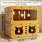 Cat House Indoor & Outdoor, Spacious Multi-Functional Cat Condo with Dual Scratch Pads, Plush Balls & Ventilated Door, Durable Plywood & Kraft Paper Cat Shelter, Ideal for Cats