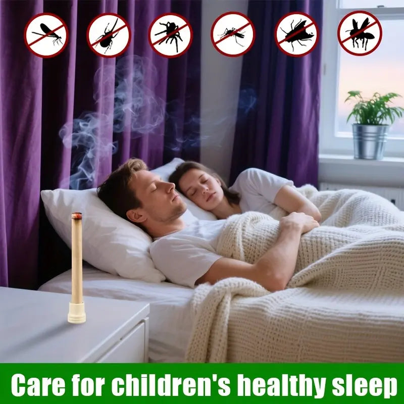 [Natural Defense] 10/20/30-Pack Organic Mugwort & Gastrodia Aromatherapy Sticks - Non-Toxic Mosquito Repellent & Sleep Aid