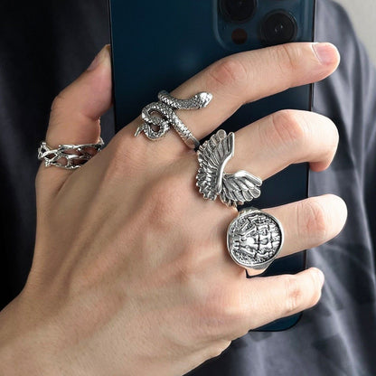 Mens Retro Hip Hop Goth Ring