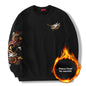 Japan style embroidered dragon-patterned hoodie