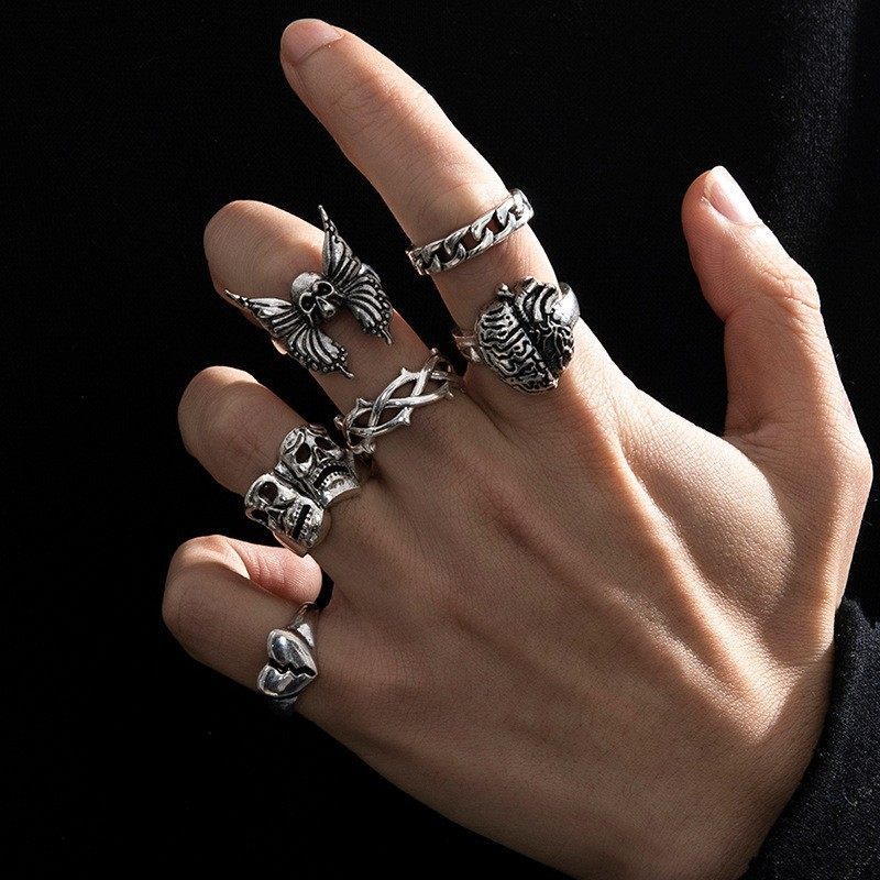 Mens Retro Hip Hop Goth Ring
