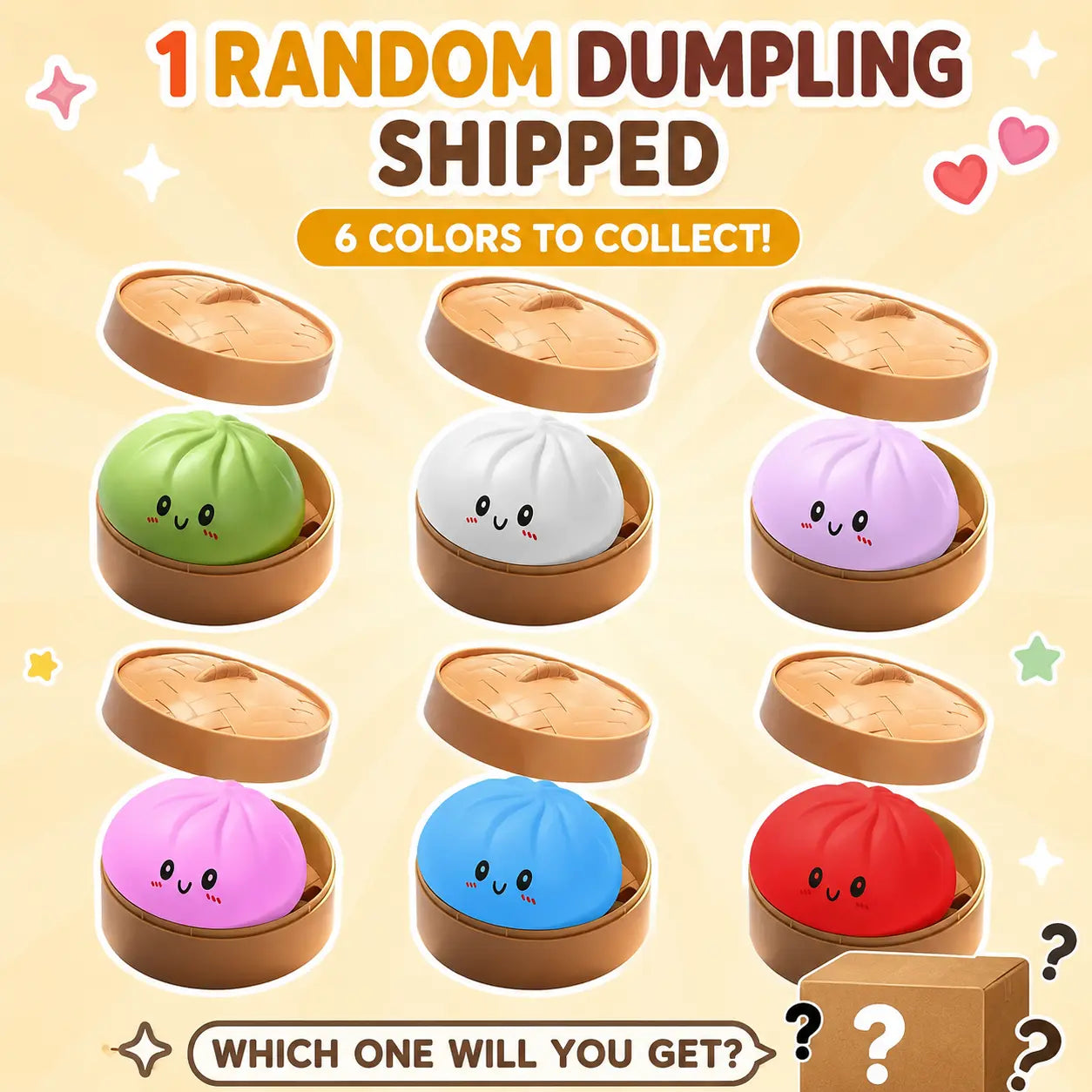 Blind Box Series Glitter Dumpling Squishy Toy with Steamer, Anxietyrelief, Surprise Unboxing, Perfect Giftchoice