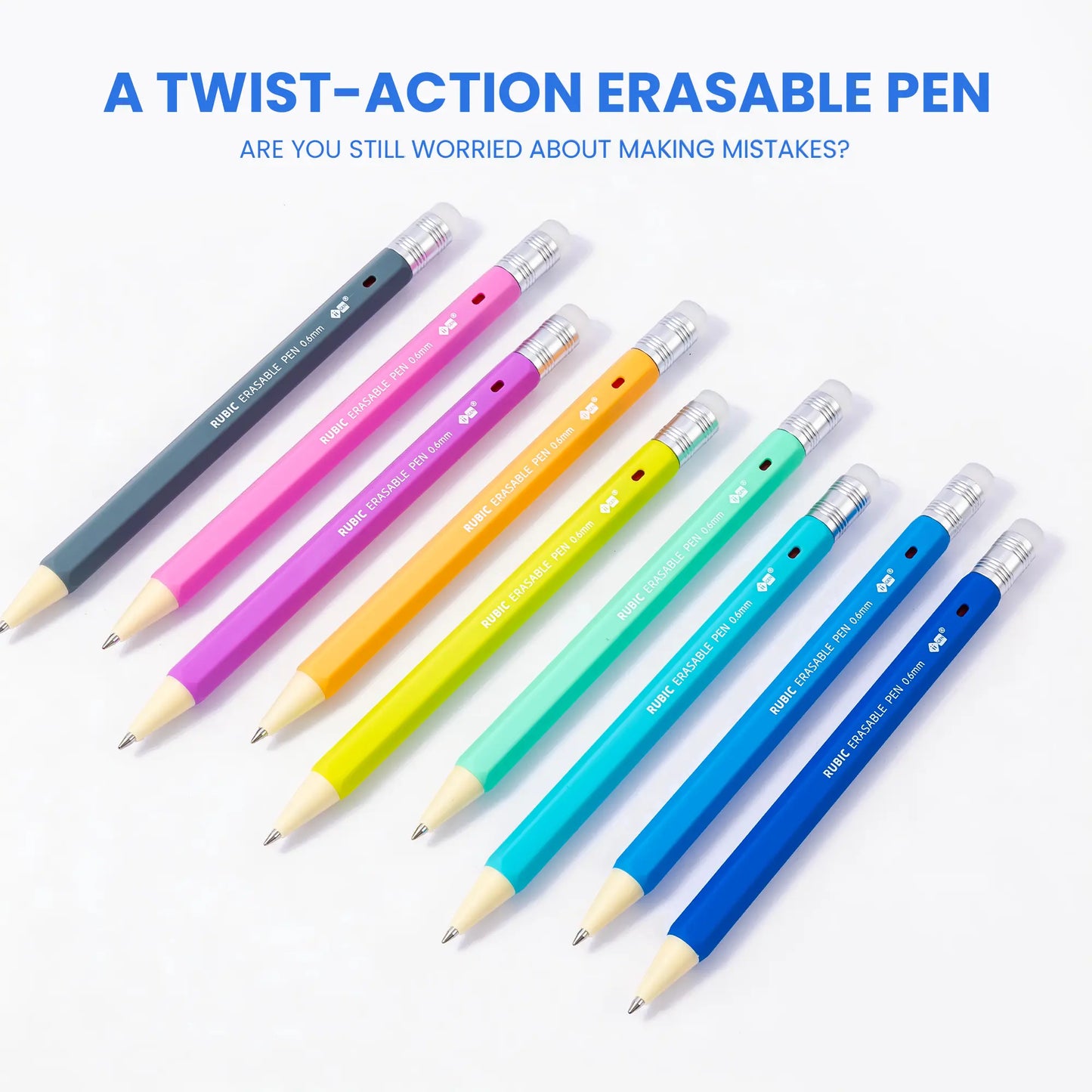 Iigen RUBIC Erasable Gel Pens,0.6Mm Retractable Twist Pens, Ergonomic Hexagonal Grip for Journaling,Drawing,School & Office Supplies,Smooth Writing for Students,Planner,Teachers,Nurses and Artists,Holiday Gifts and Birthday Goodie Bags Tiktokshopspringglo