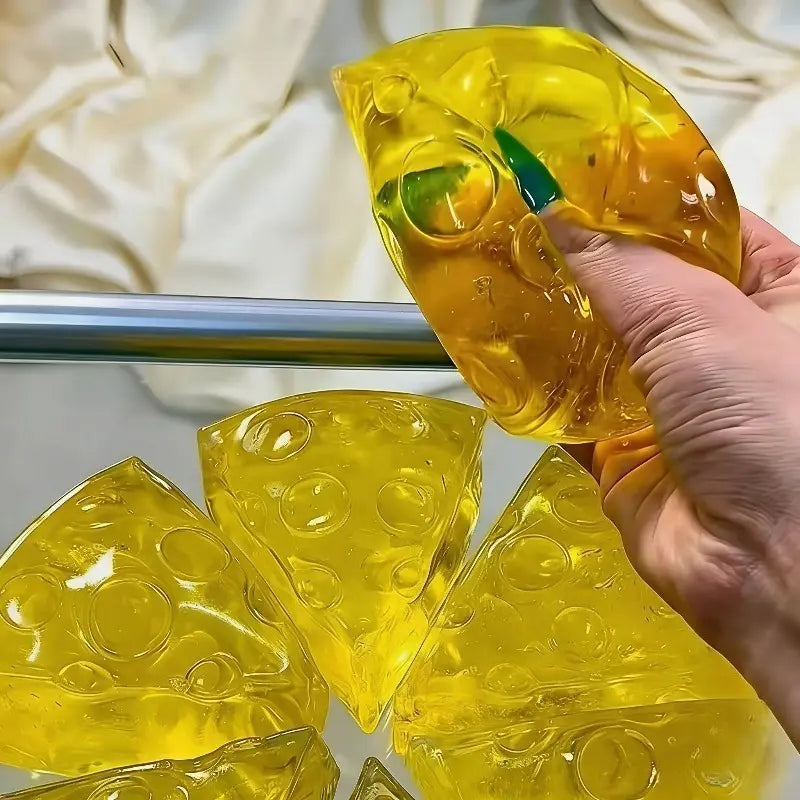 Squishy Honey Cheese Square Fidgets Toys Super Soft Mochi Cheese Squeeze Toy Funny Anti-Stress Sensory Toy Adults Fun Gifts Anxiety Relief Products