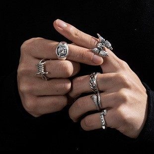 Mens Retro Hip Hop Goth Ring