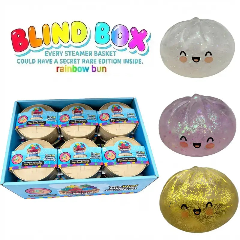 Expressive Big Dumpling Squishy - Blind Box, Mysecret Bun Fidget Toy, Soft TPR Material, Stress Relief, Unboxing Surprise, Random Style per Pack.Valentine'S Day and Easter Gifts, Suitable for Children to Exchange Gifts