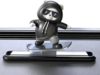 Car Dashboard Decor-Skateboarding Bear Cute Funny Car Accessories for Men Women Dashboard Ornament for Car Interior (Black)