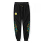 Embroidered dragon-patterned sweatpants